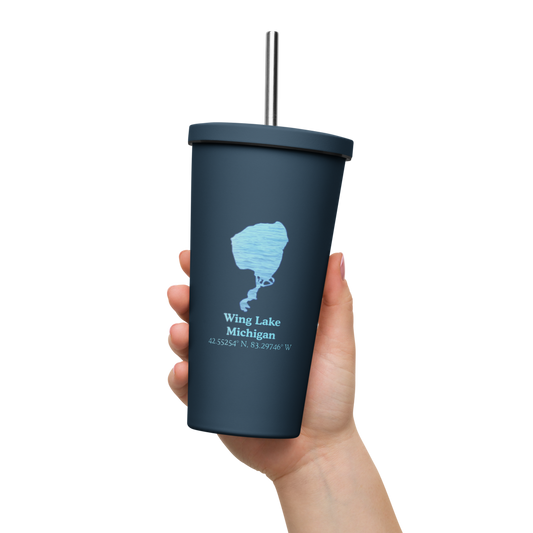 Wing Lake 20 oz. Insulated Stainless Steel Tumbler & Metal Straw