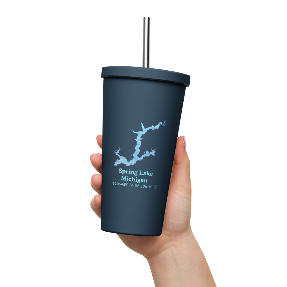 Spring Lake 20 oz. Insulated Stainless Steel Tumbler & Metal Straw