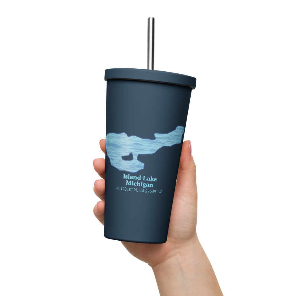 Island Lake 20 oz. Insulated Stainless Steel Tumbler & Metal Straw