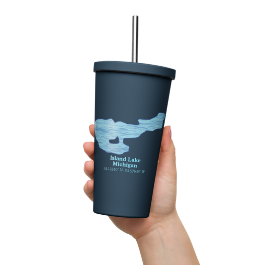 Island Lake 20 oz. Insulated Stainless Steel Tumbler & Metal Straw