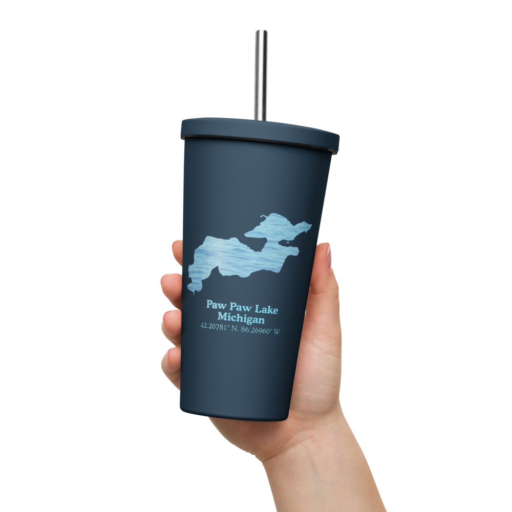 Paw Paw Lake 20 oz. Insulated Stainless Steel Tumbler & Metal Straw