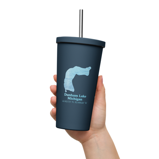 Dunham Lake 20 oz. Insulated Stainless Steel Tumbler & Metal Straw