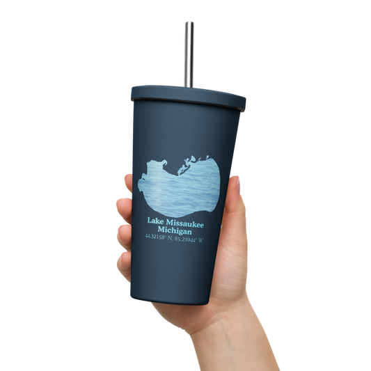 Lake Missaukee 20 oz. Insulated Stainless Steel Tumbler & Metal Straw