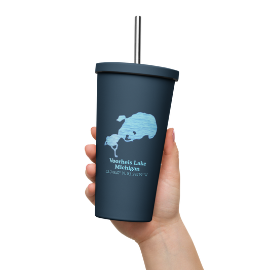 Voorheis Lake 20 oz. Insulated Stainless Steel Tumbler & Metal Straw