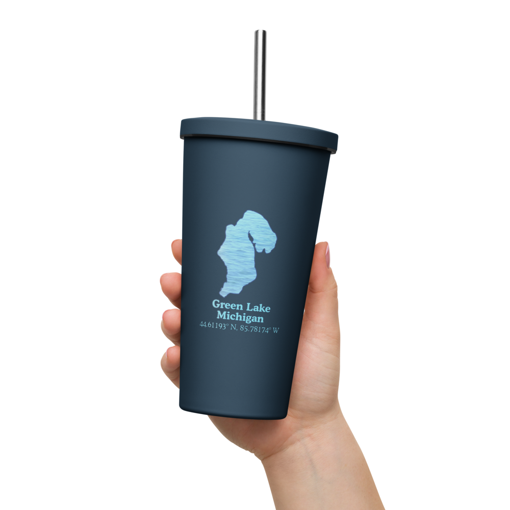 Green Lake 20 oz. Insulated Stainless Steel Tumbler & Metal Straw