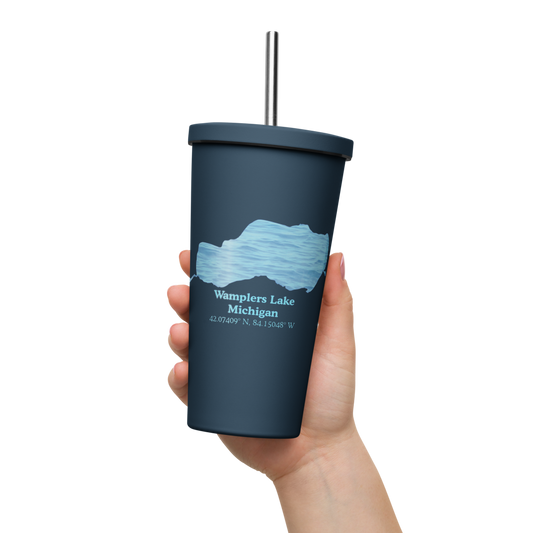 Wamplers Lake 20 oz. Insulated Stainless Steel Tumbler & Metal Straw