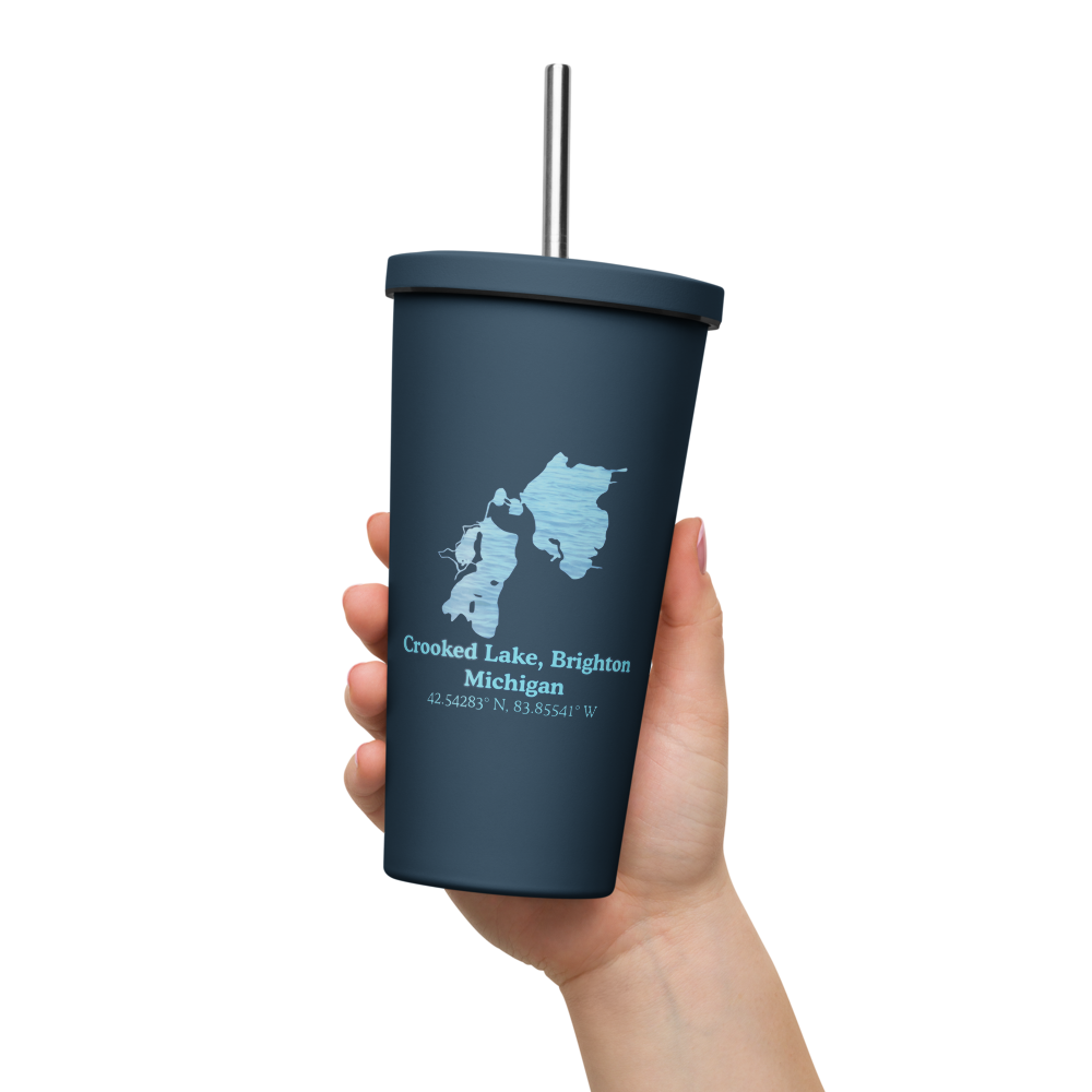 Crooked Lake, Brighton 20 oz. Insulated Stainless Steel Tumbler & Metal Straw