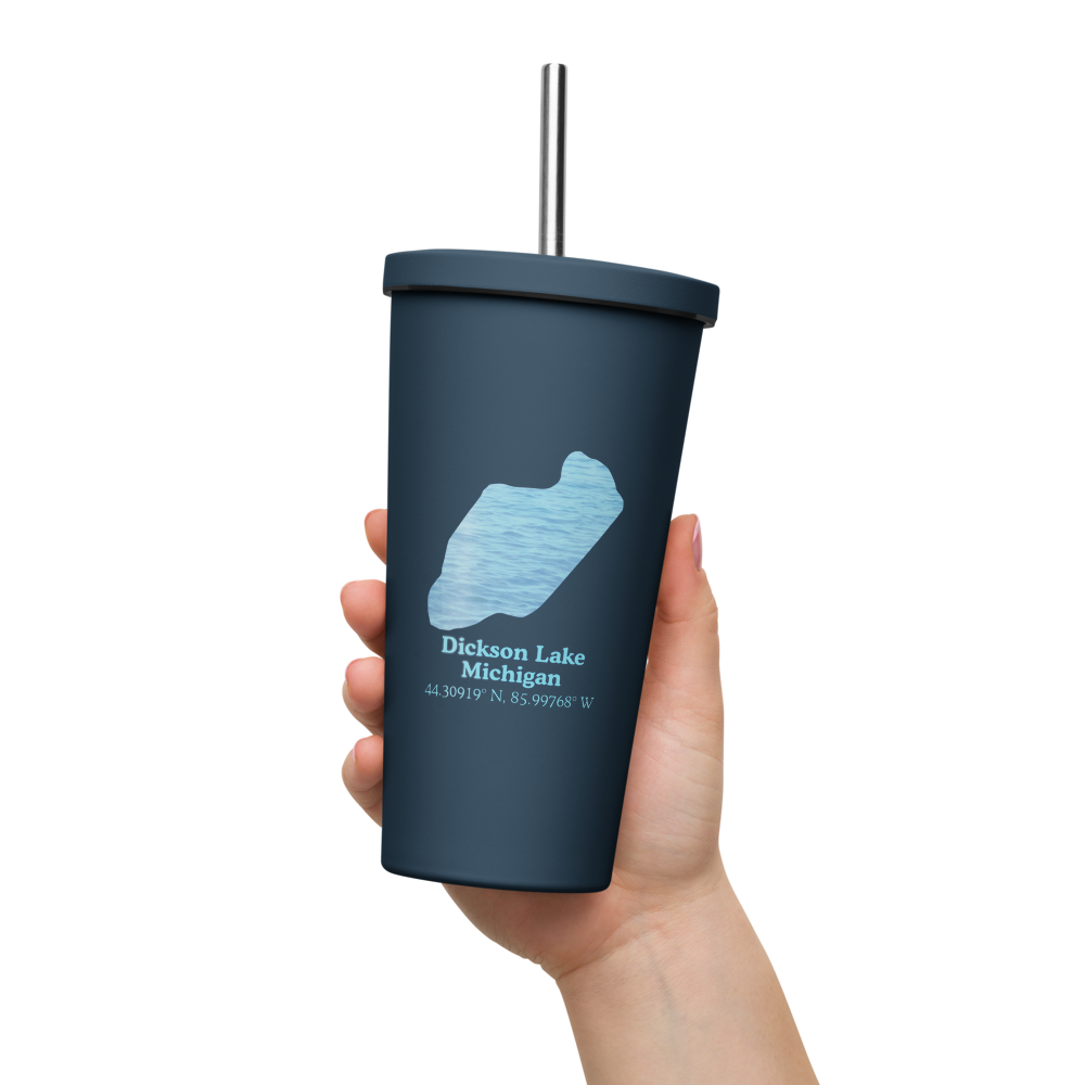 Dickson Lake 20 oz. Insulated Stainless Steel Tumbler & Metal Straw