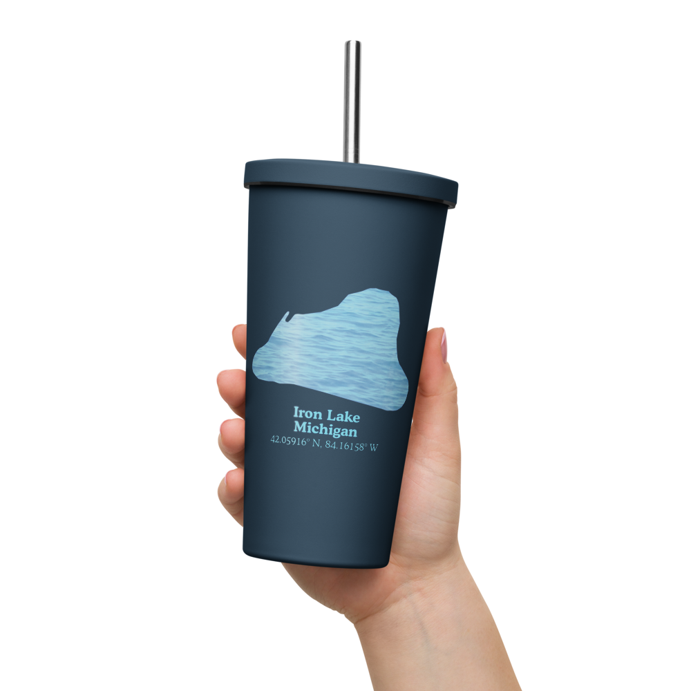 Iron Lake 20 oz. Insulated Stainless Steel Tumbler & Metal Straw