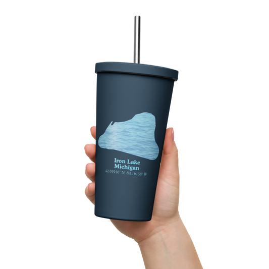 Iron Lake 20 oz. Insulated Stainless Steel Tumbler & Metal Straw