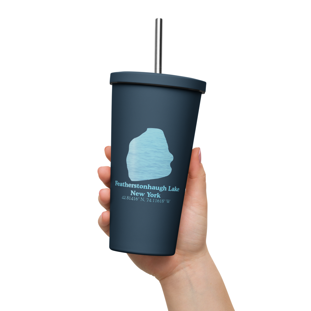 Featherstonhaugh Lake 20 oz. Insulated Stainless Steel Tumbler & Metal Straw