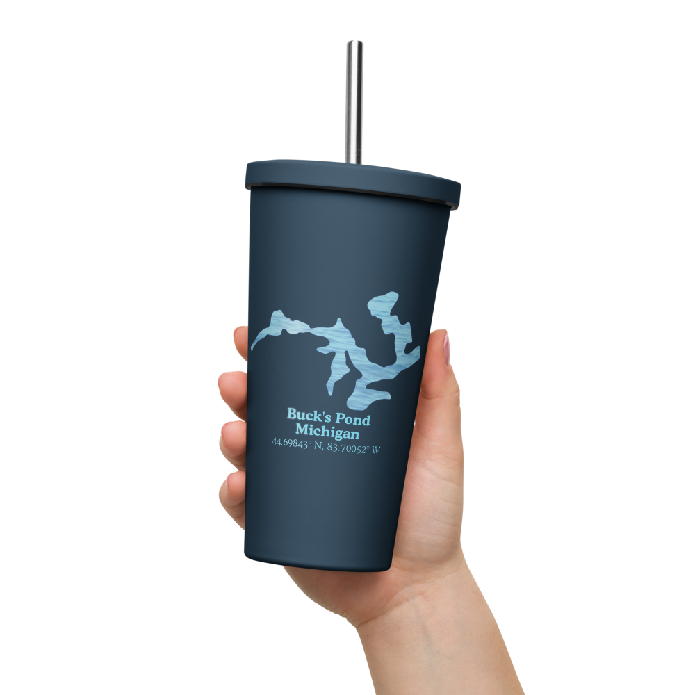 Buck's Pond 20 oz. Insulated Stainless Steel Tumbler & Metal Straw