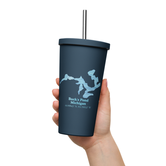 Buck's Pond 20 oz. Insulated Stainless Steel Tumbler & Metal Straw