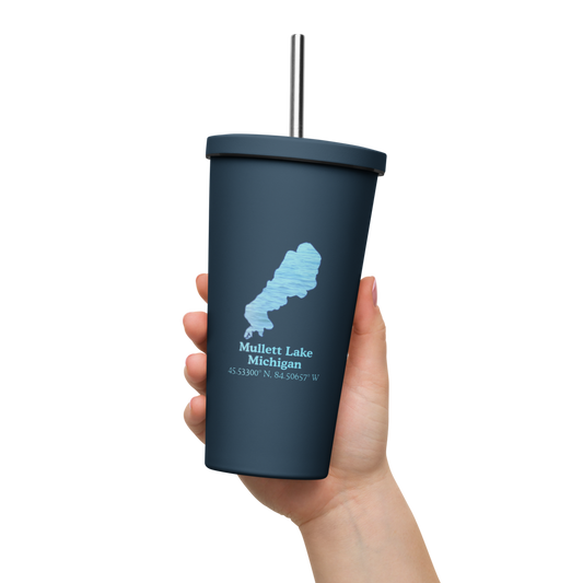 Mullett Lake 20 oz. Insulated Stainless Steel Tumbler & Metal Straw