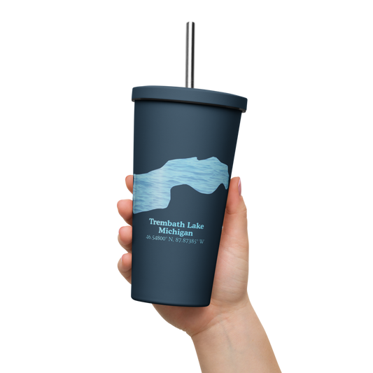 Trembath Lake 20 oz. Insulated Stainless Steel Tumbler & Metal Straw
