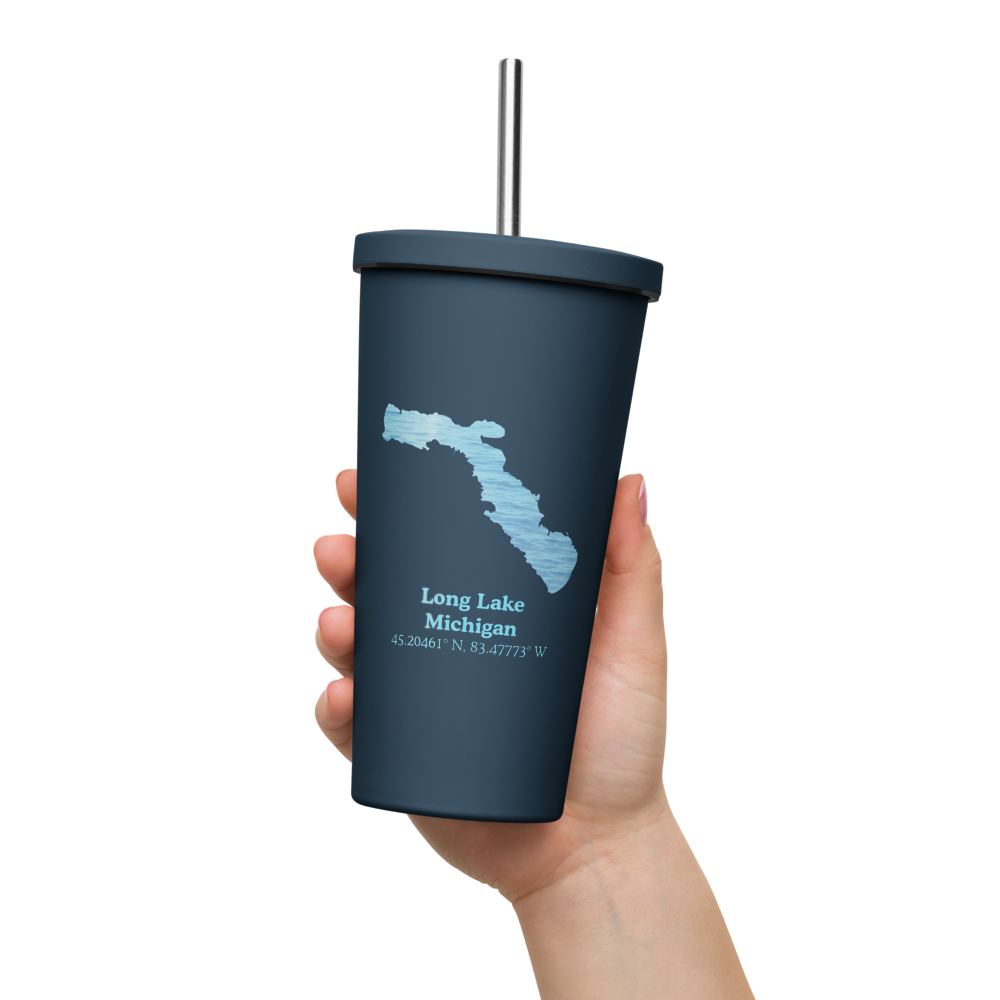 Long Lake 20 oz. Insulated Stainless Steel Tumbler & Metal Straw
