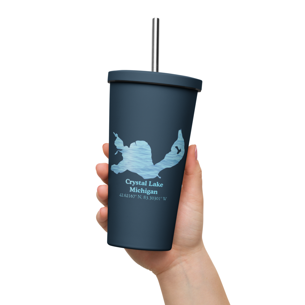 Crystal Lake 20 oz. Insulated Stainless Steel Tumbler & Metal Straw