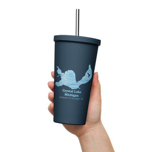 Crystal Lake 20 oz. Insulated Stainless Steel Tumbler & Metal Straw