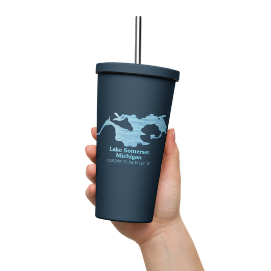 Lake Somerset 20 oz. Insulated Stainless Steel Tumbler & Metal Straw