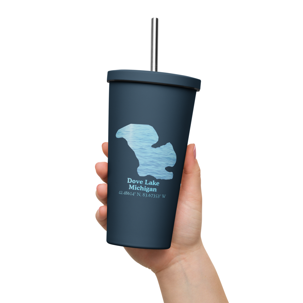 Dove Lake 20 oz. Insulated Stainless Steel Tumbler & Metal Straw