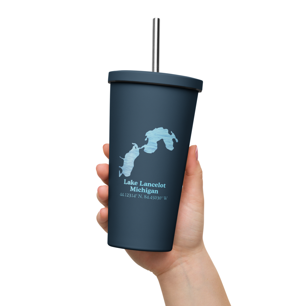 Lake Lancelot 20 oz. Insulated Stainless Steel Tumbler & Metal Straw