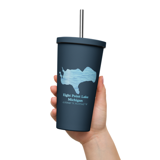 Eight Point Lake 20 oz. Insulated Stainless Steel Tumbler & Metal Straw