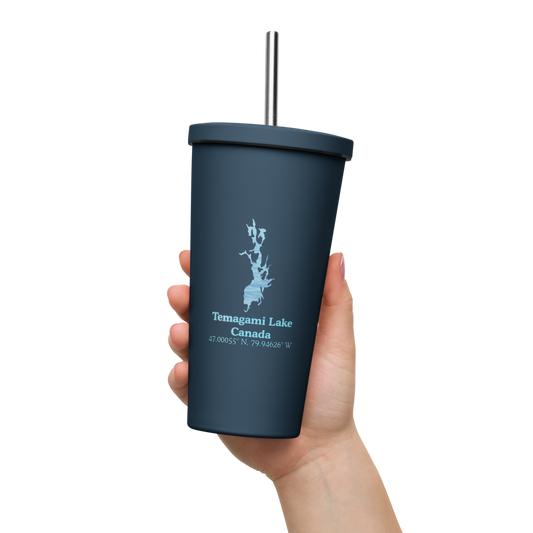 Temagami Lake 20 oz. Insulated Stainless Steel Tumbler & Metal Straw