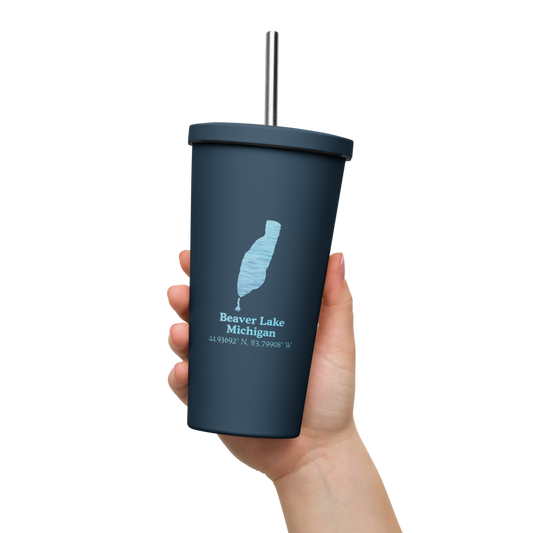 Beaver Lake 20 oz. Insulated Stainless Steel Tumbler & Metal Straw