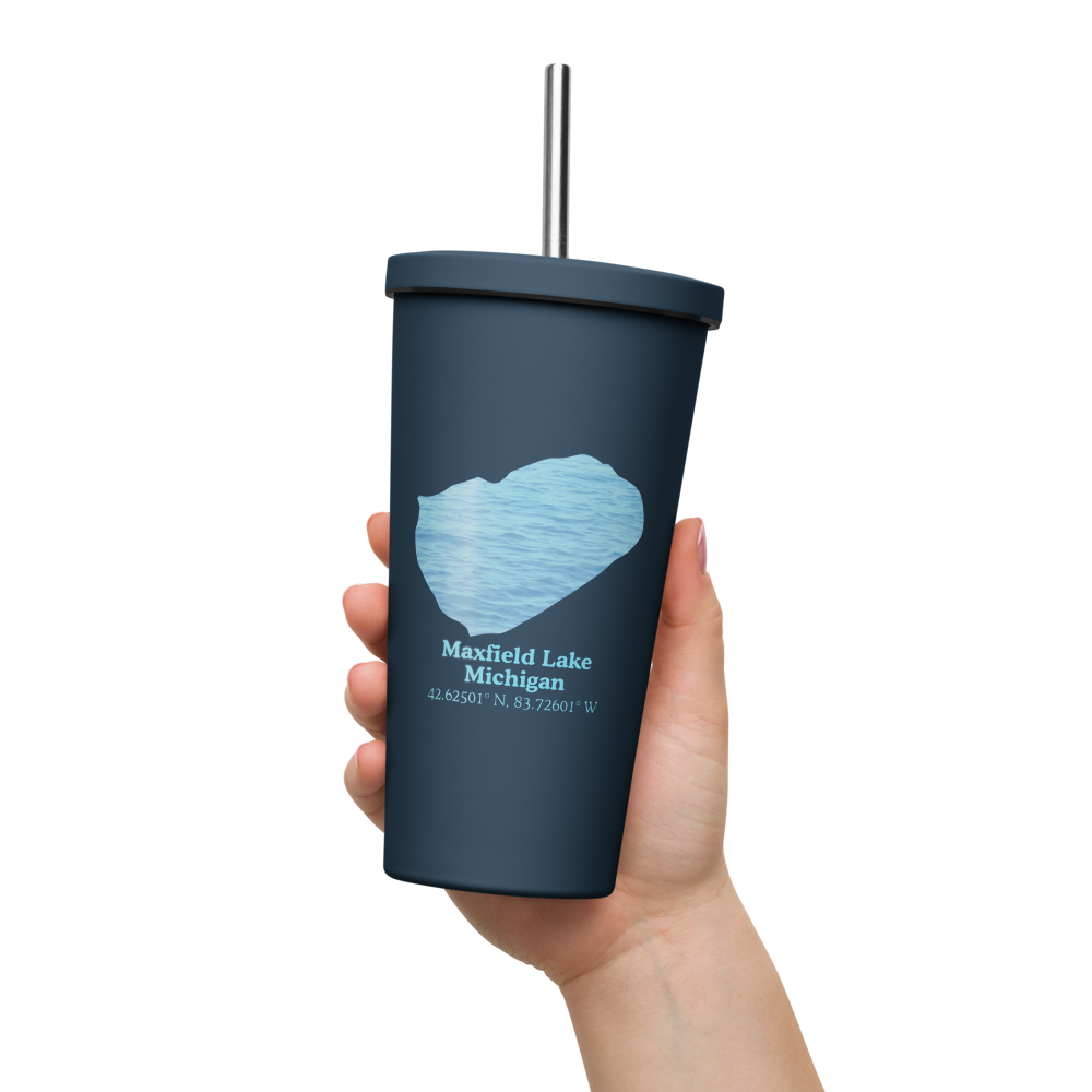 Maxfield Lake 20 oz. Insulated Stainless Steel Tumbler & Metal Straw