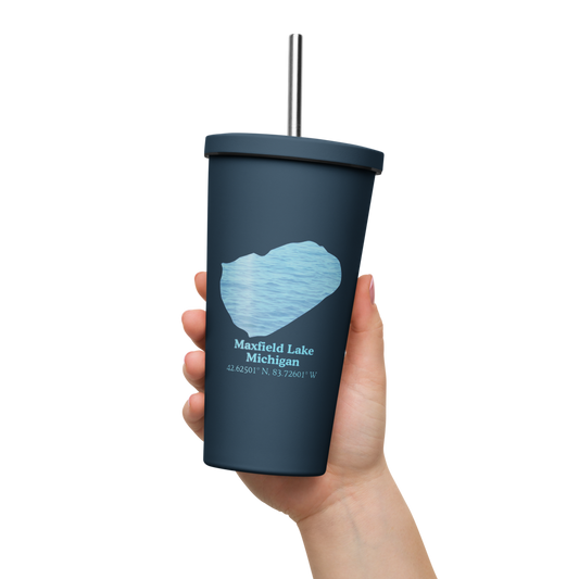 Maxfield Lake 20 oz. Insulated Stainless Steel Tumbler & Metal Straw