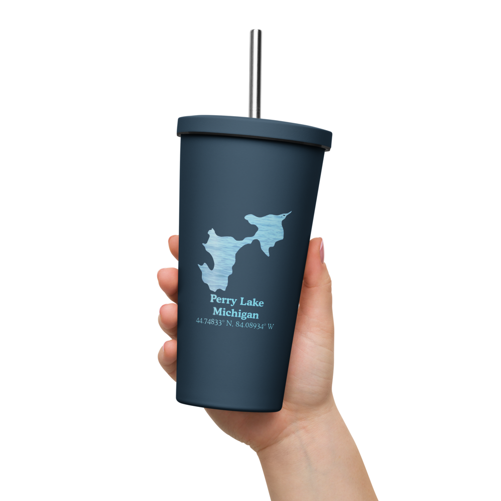 Perry Lake 20 oz. Insulated Stainless Steel Tumbler & Metal Straw