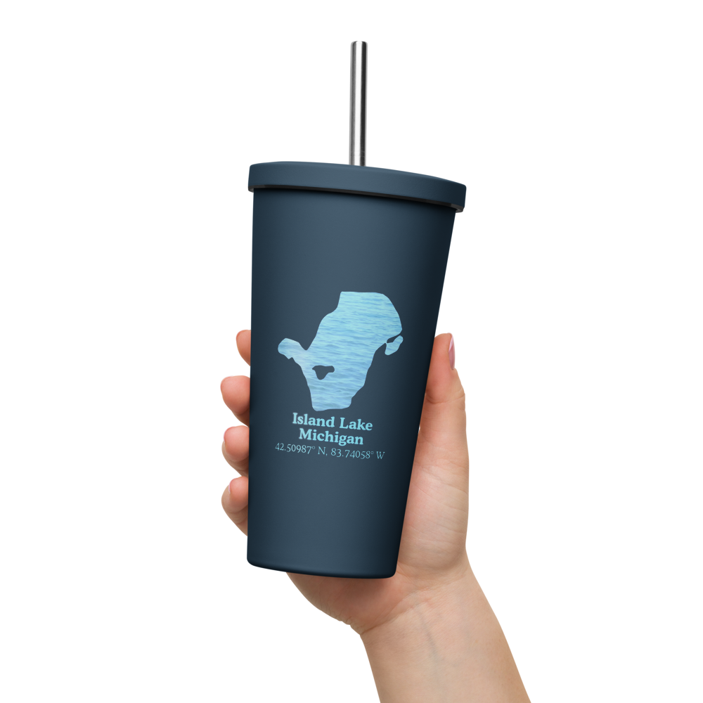 Island Lake 20 oz. Insulated Stainless Steel Tumbler & Metal Straw