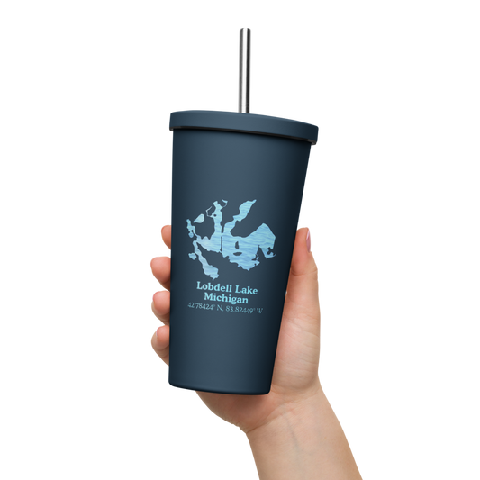 Lobdell Lake 20 oz. Insulated Stainless Steel Tumbler & Metal Straw
