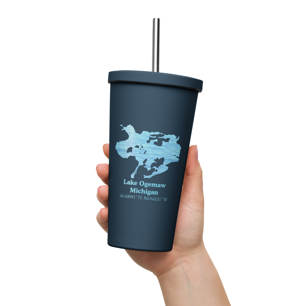Lake Ogemaw 20 oz. Insulated Stainless Steel Tumbler & Metal Straw