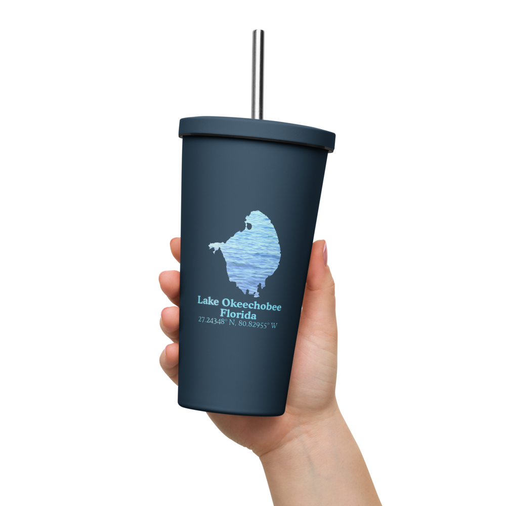 Lake Okeechobee 20 oz. Insulated Stainless Steel Tumbler & Metal Straw