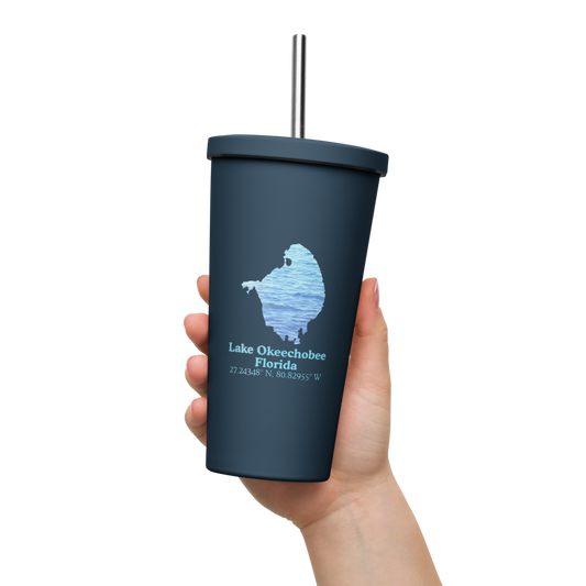 Lake Okeechobee 20 oz. Insulated Stainless Steel Tumbler & Metal Straw