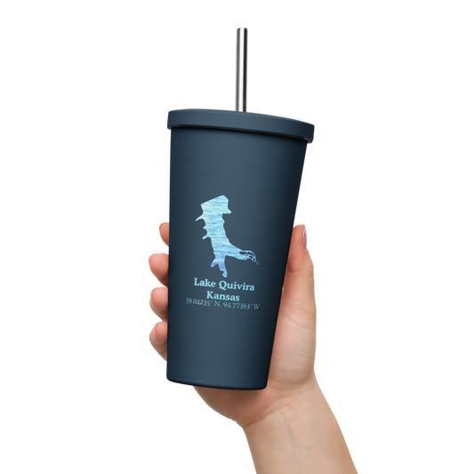 Lake Quivira 20 oz. Insulated Stainless Steel Tumbler & Metal Straw