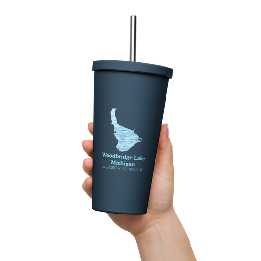 Woodbridge Lake 20 oz. Insulated Stainless Steel Tumbler & Metal Straw