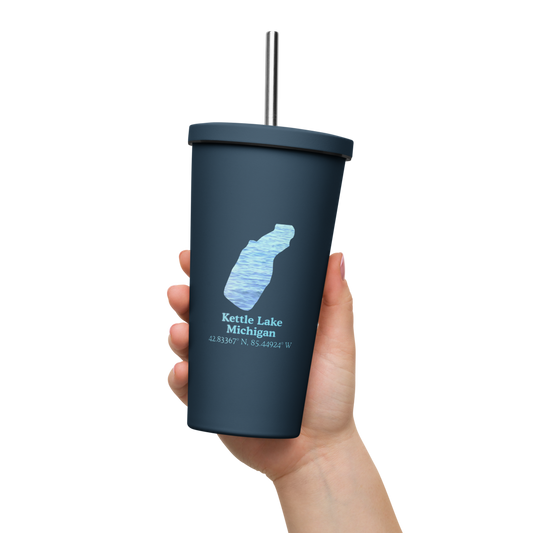 Kettle Lake 20 oz. Insulated Stainless Steel Tumbler & Metal Straw