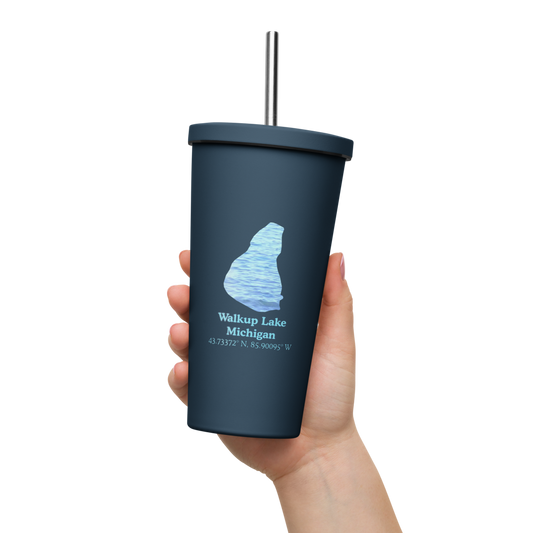 Walkup Lake 20 oz. Insulated Stainless Steel Tumbler & Metal Straw