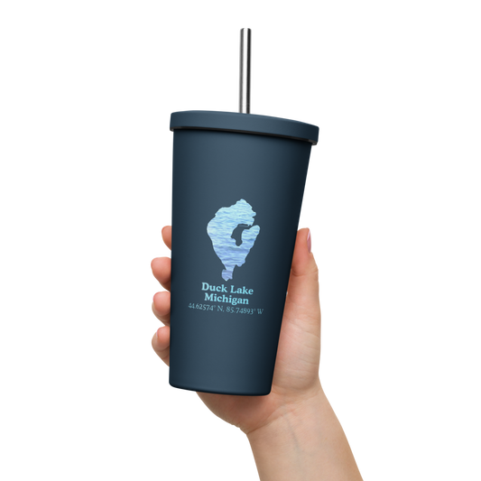Duck Lake 20 oz. Insulated Stainless Steel Tumbler & Metal Straw