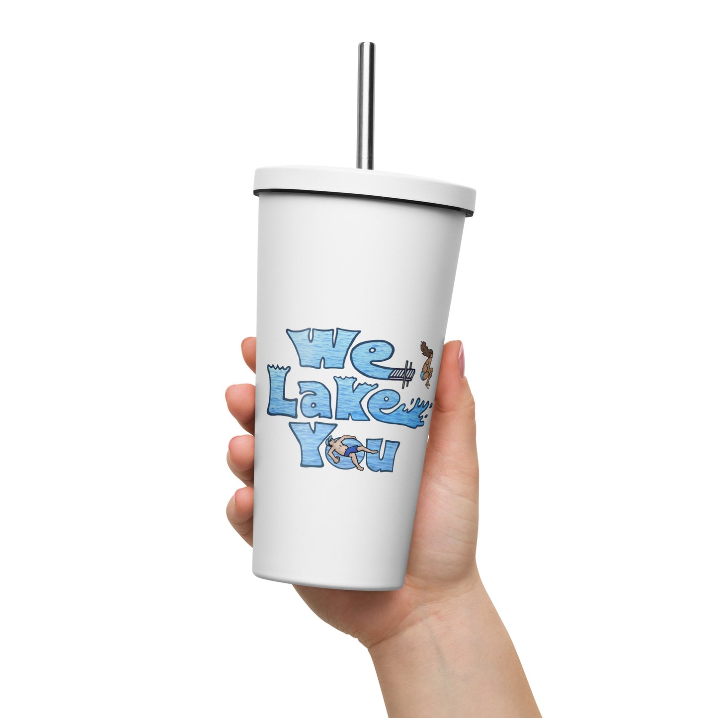 {Lake} 20 oz. Insulated Stainless Steel Tumbler & Metal Straw