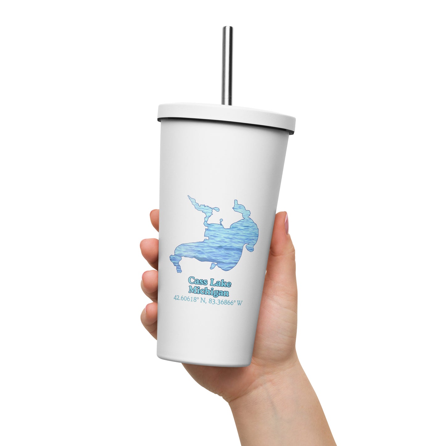 {Lake} 20 oz. Insulated Stainless Steel Tumbler & Metal Straw