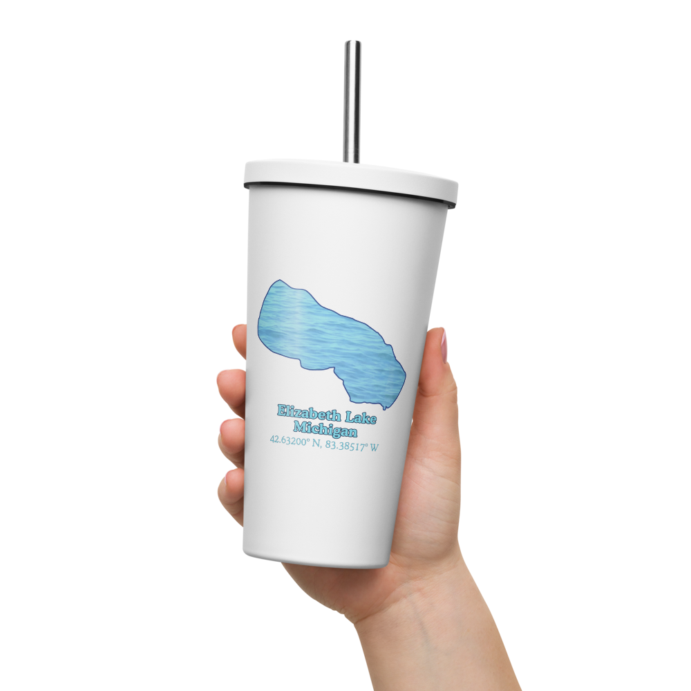 Elizabeth Lake 20 oz. Insulated Stainless Steel Tumbler & Metal Straw