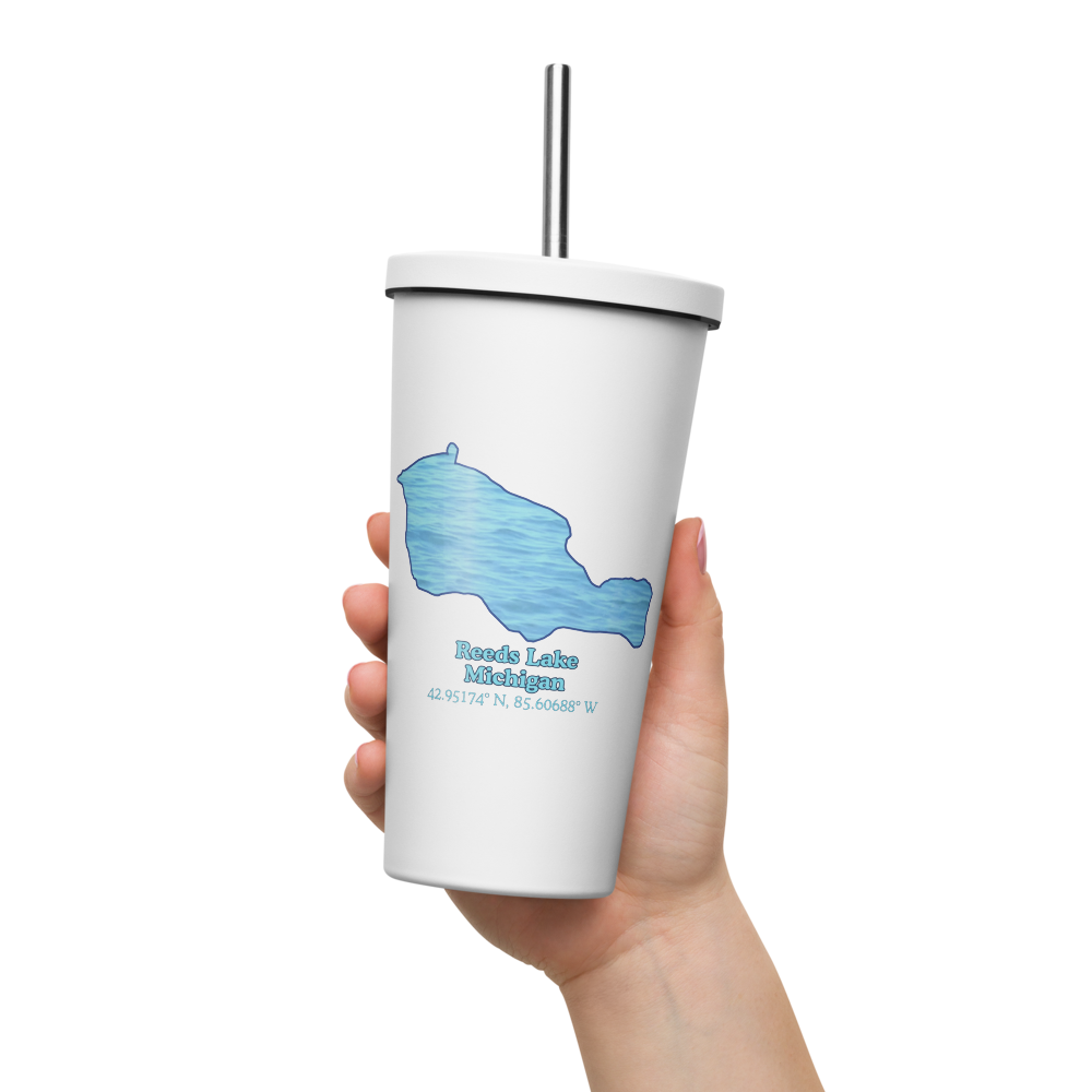 Reeds Lake 20 oz. Insulated Stainless Steel Tumbler & Metal Straw