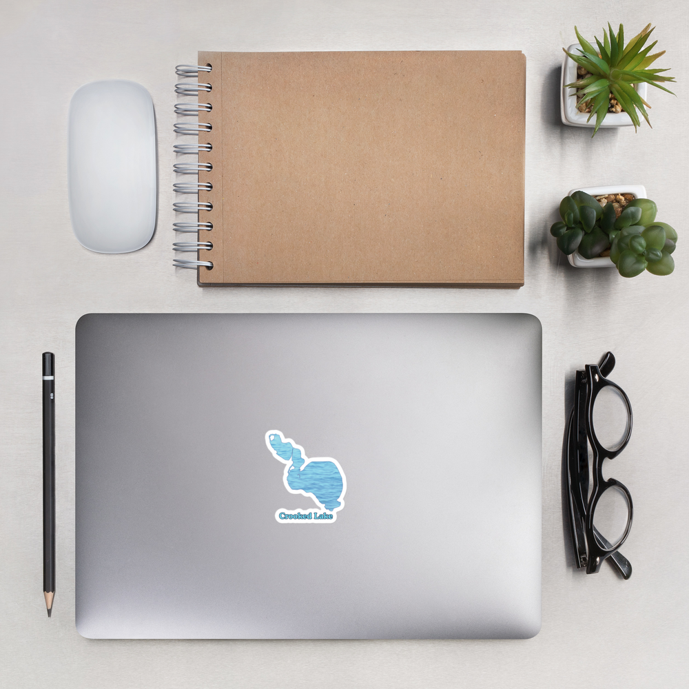 Crooked Lake Stickers in two sizes