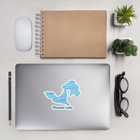Wormer Lake Stickers in two sizes