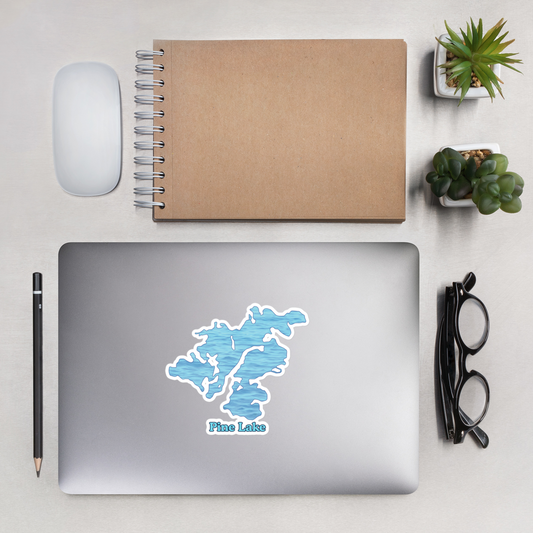 Pine Lake Stickers in two sizes