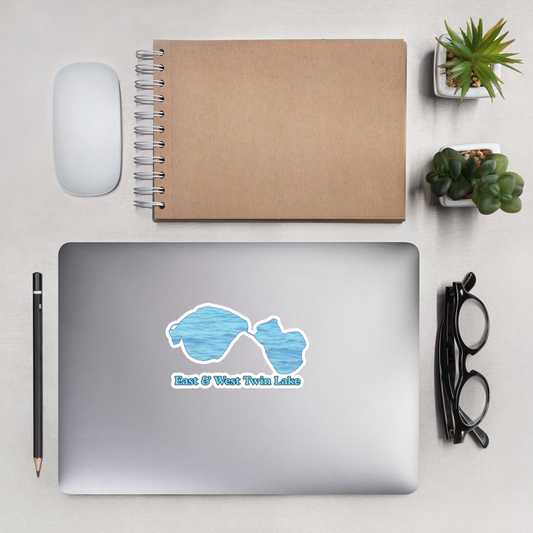 East & West Twin Lake Stickers in two sizes