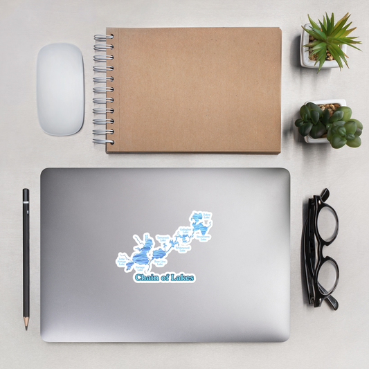 Chain of Lakes Stickers in two sizes